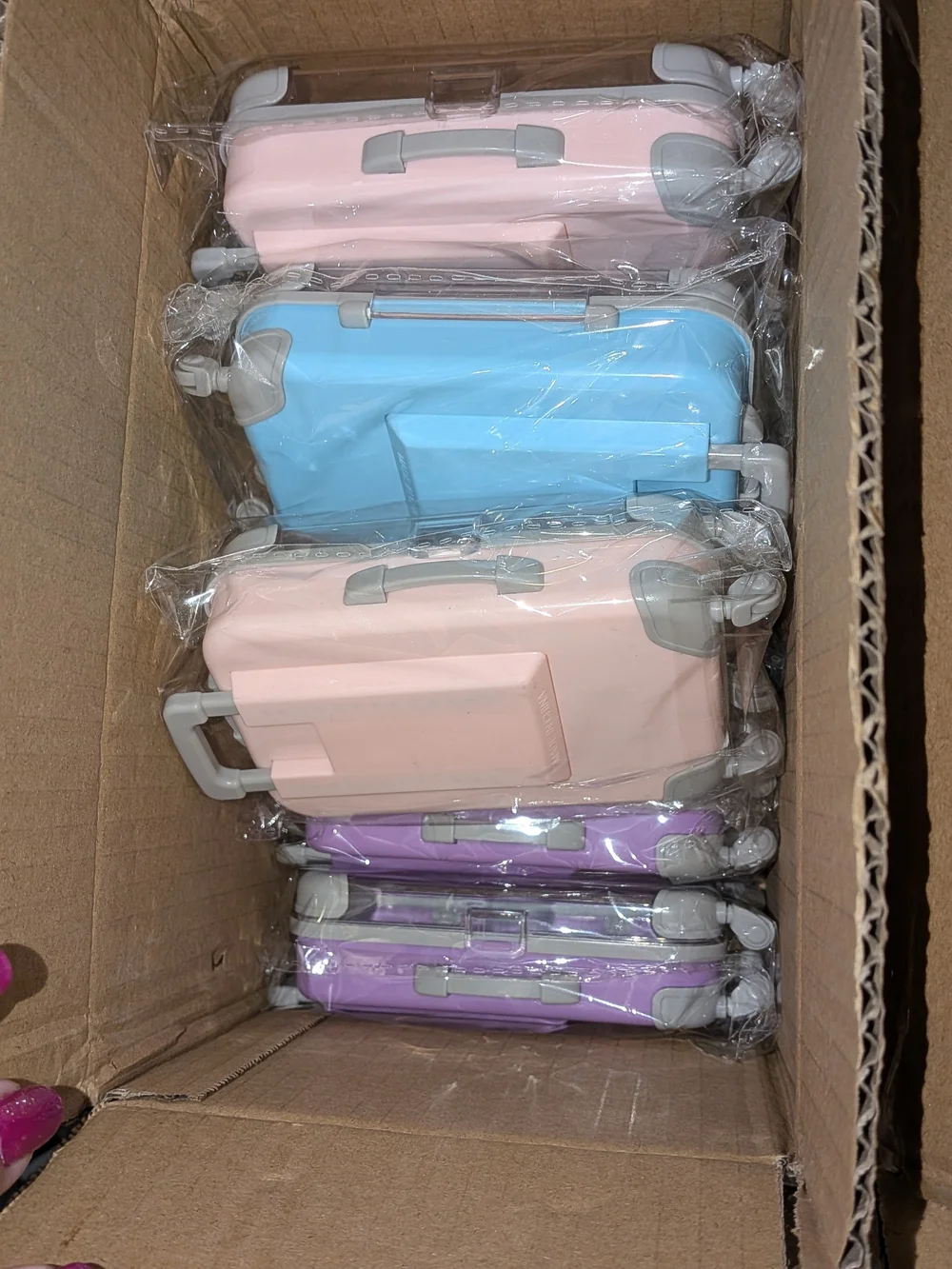 Pastel Mini Suitcase Set - Pink, Blue, Lavender